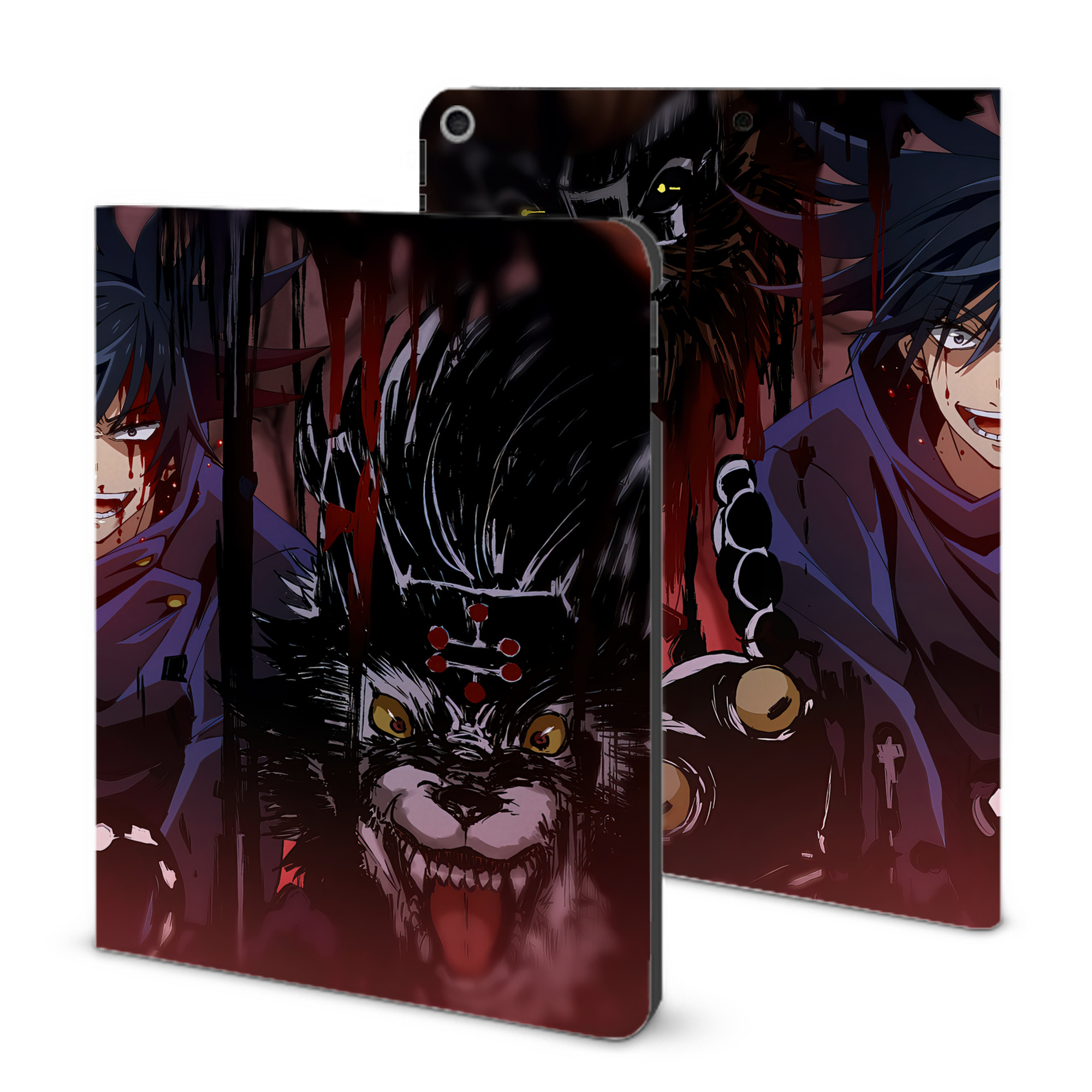（画像用） 呪術廻戦 Jujutsu Kaisen IPad ケース ブック型 PUレザー TPU 耐衝撃 軽量 薄型 ペン収納なし 全面保護 IPad 各モデル対応